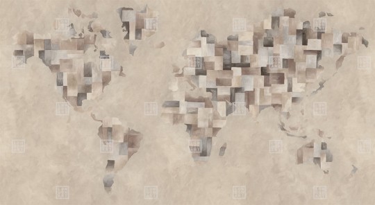 London Art 12IM 05 Iconic Re-edition L'image du Monde - mural z mapą świata