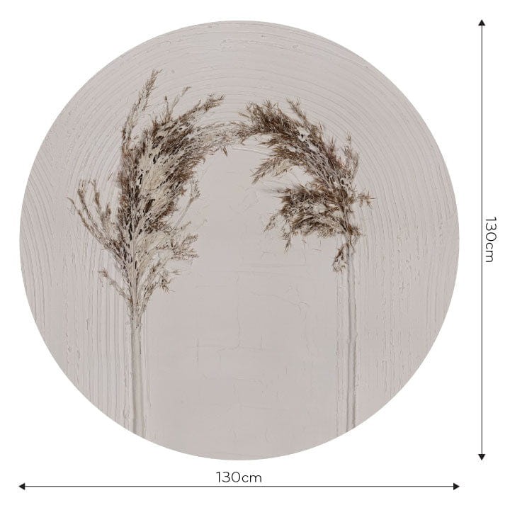 Wall Art Annowa Anticci - okrągły mural z motywem łuków art-deco i źdźbła trawy