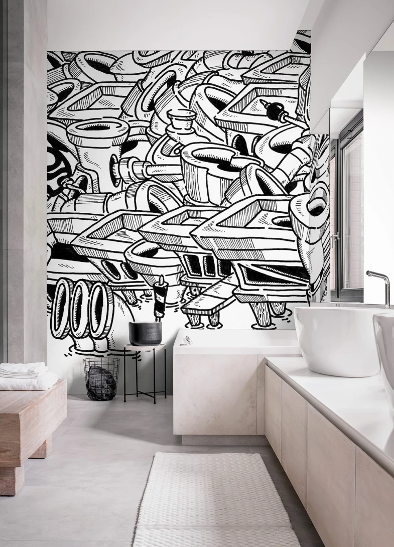 Wallpepper WA-01-A An hour in New York - mural z motywem rur