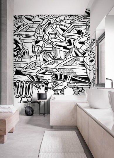 Wallpepper WA-01-A An hour in New York - mural z motywem rur