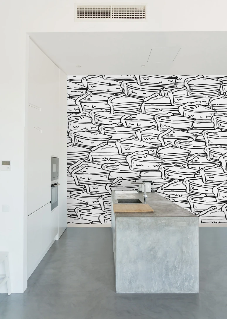 Wallpepper WA-02-A Cream - mural z motywem sernika