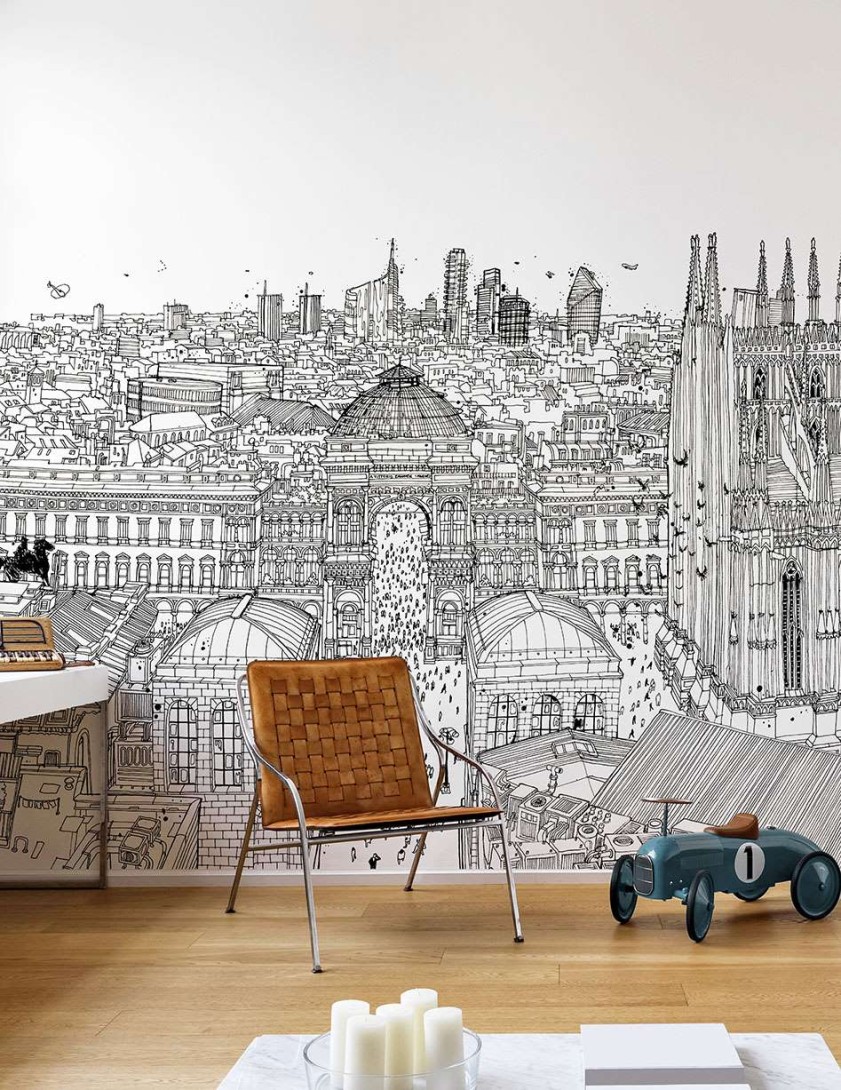 Wallpepper CS-01-A Capsule Carlo Stanga I am Milano - mural z motywem Mediolanu