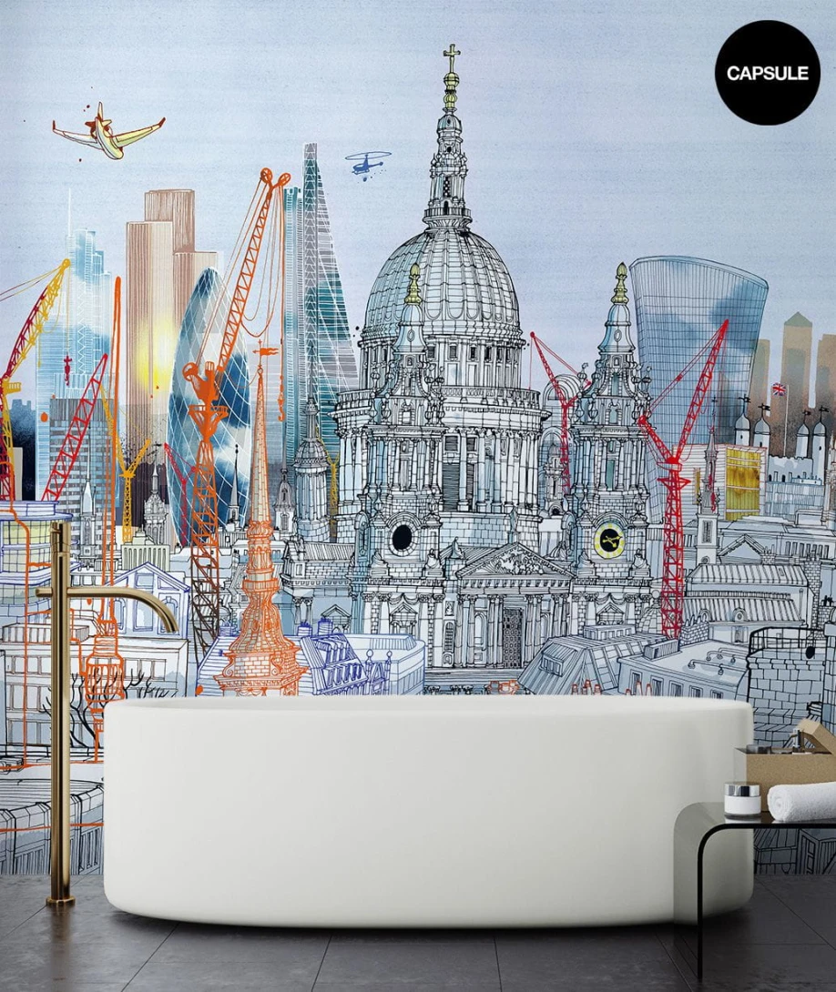 Wallpepper CS-06-A Capsule Carlo Stanga Saintpaul skyscrapers - mural z motywem wieżowców w dzielnicy Saint Paul