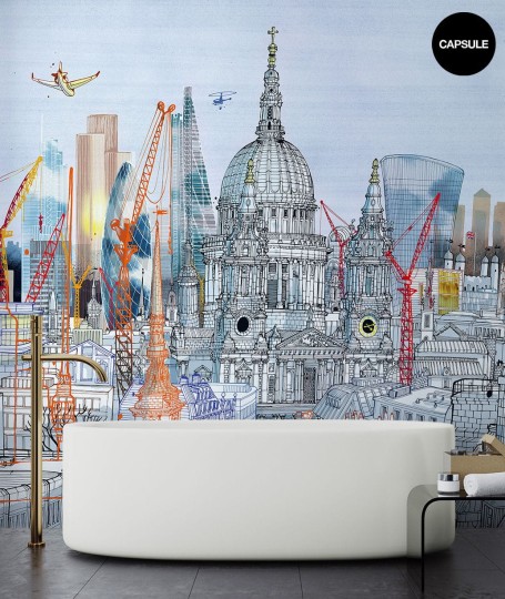 Wallpepper CS-06-A Capsule Carlo Stanga Saintpaul skyscrapers - mural z motywem wieżowców w dzielnicy Saint Paul