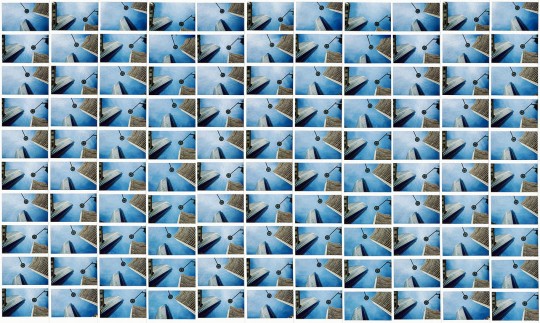 Wallpepper 068-08 Capsule Maurizio Galimberti Studio torre Odeon danza plastica - mural z motywem kafelek z wieżowcami