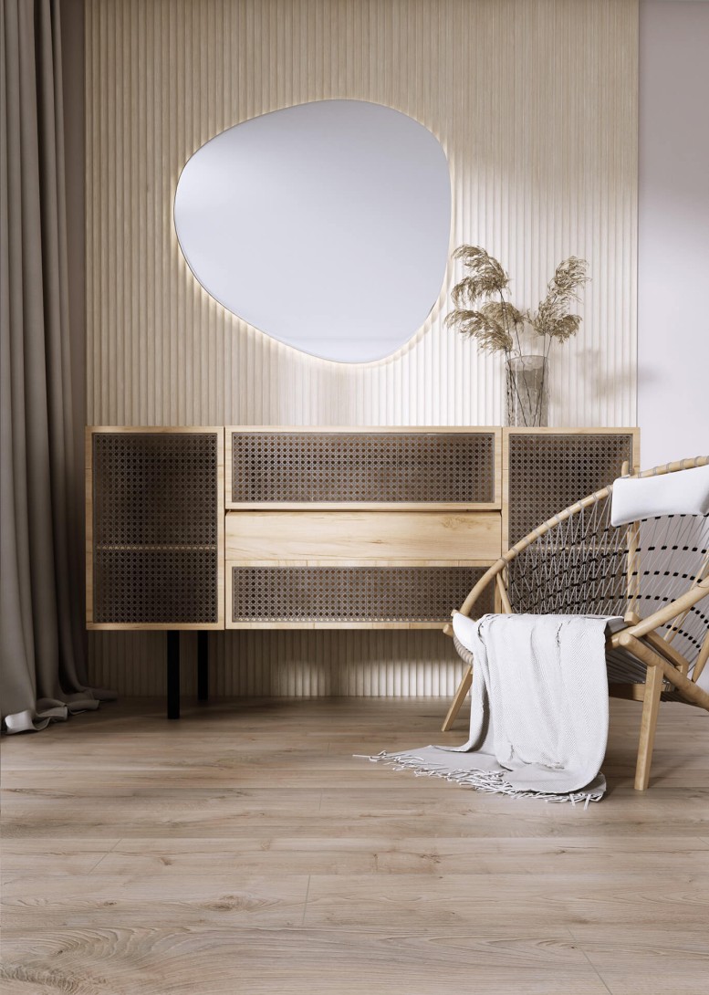 Lamele ścienne Lamelio Onda Dąb Biały