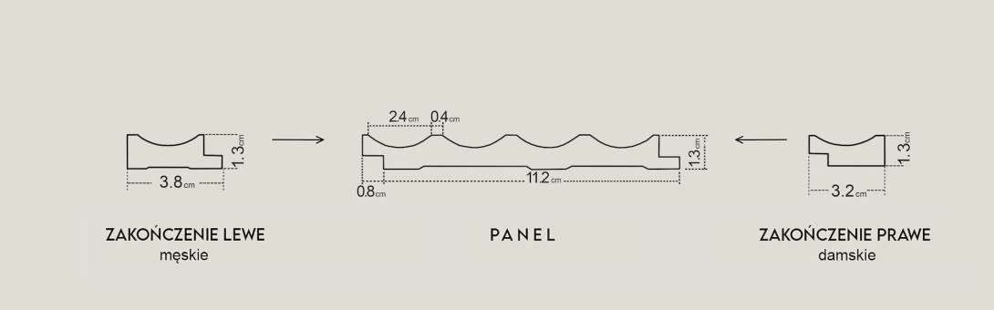 Lamele ścienne Lamelio Onda Dąb Biały