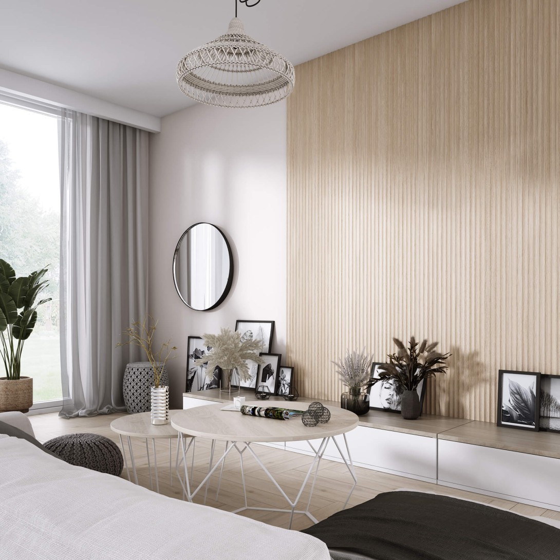 Lamele ścienne Lamelio Onda Dąb Naturalny