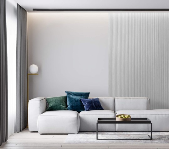 Lamele ścienne Lamelio Onda Szary