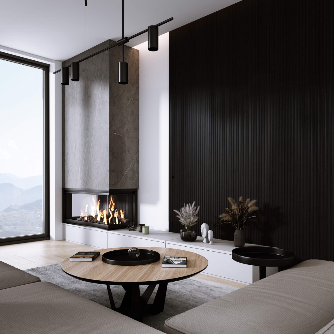 Lamele ścienne Lamelio Onda Czarny