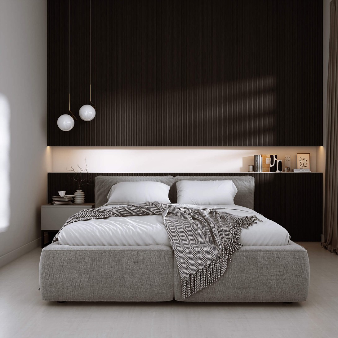 Lamele ścienne Lamelio Onda Czarny