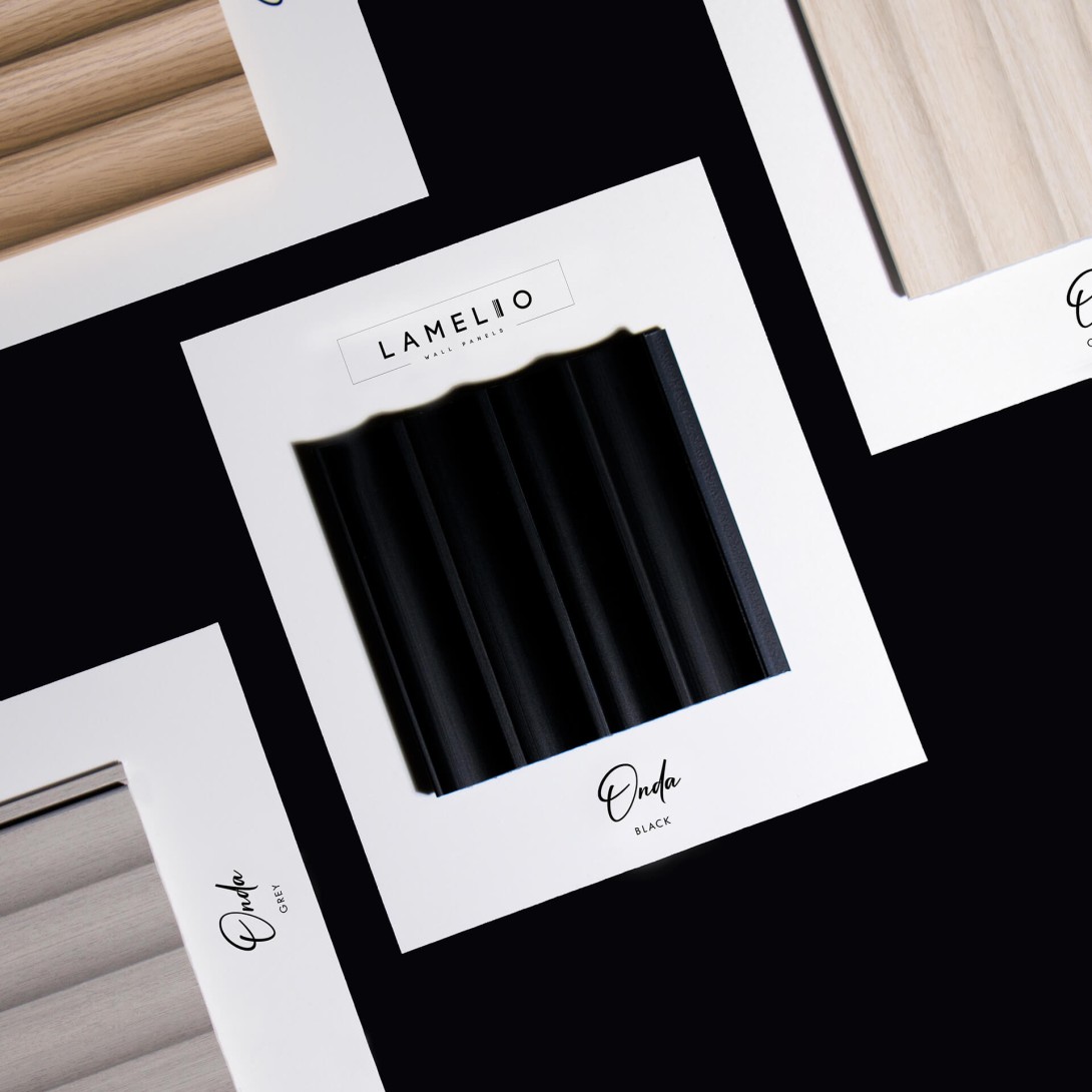 Lamele ścienne Lamelio Onda Czarny