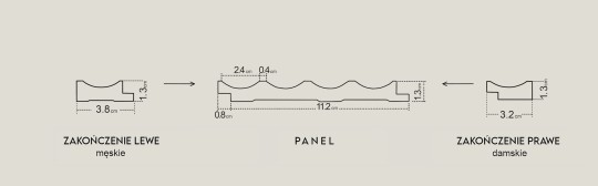 Zakończenie prawe Lamelio Onda Dąb Biały