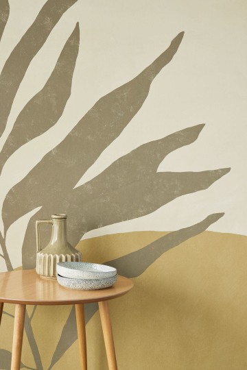 Eijffinger 318073 Twist - mural z motywem liści palmy i geometrycznego tła