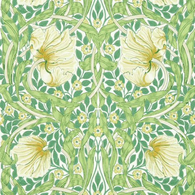 Morris & Co 217063 Simply Morris Pimpernel Weld/Leaf Green - tapeta w kwiaty polne