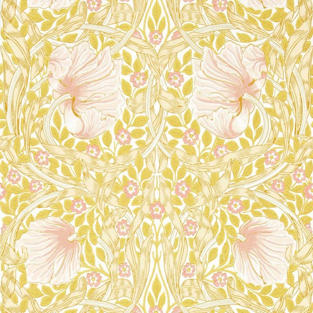 Morris & Co 217065 Simply Morris Pimpernel Sunflower/Pink  - tapeta w kwiaty polne