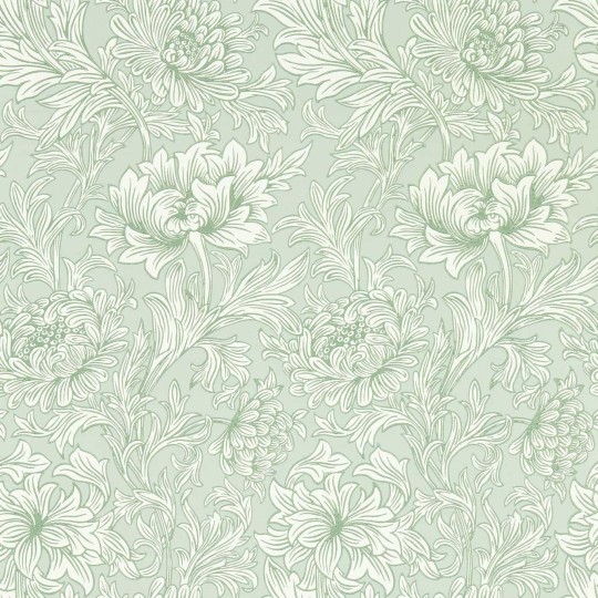 Morris & Co 217069 Simply Morris Chrysanthemum Toile Willow - tapeta w chryzantemy
