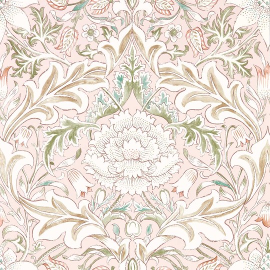 Morris & Co 217073 Simply Morris Simply Severn Cochineal/Willow - tapeta w ornament roślinny