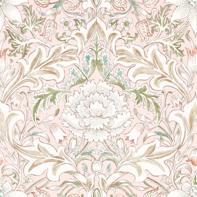 Morris & Co 217073 Simply Morris Simply Severn Cochineal/Willow - tapeta w ornament roślinny