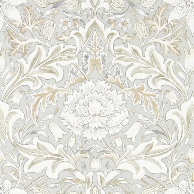 Morris & Co 217076 Simply Morris Simply Severn Dove - tapeta w ornament roślinny