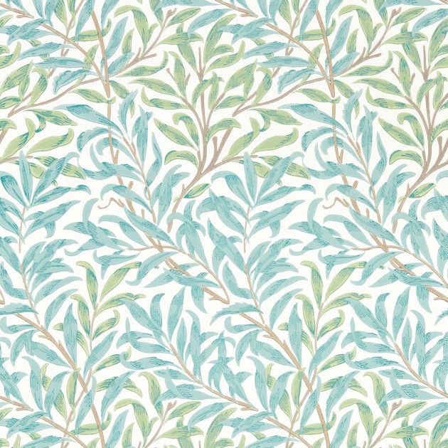 Morris & Co 217083 Simply Morris Willow Boughs Willow/Sea Glass - tapeta roślinna