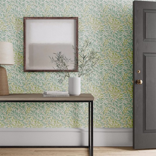 Morris & Co 217083 Simply Morris Willow Boughs Willow/Sea Glass - tapeta roślinna