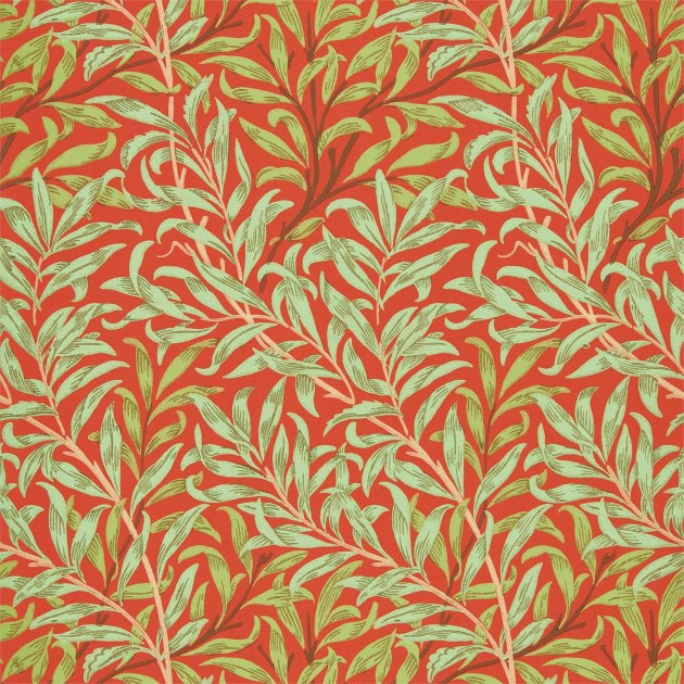 Morris & Co 216951 Queen Square Willow Boughs Tomato/Olive - tapeta w liście wierzby