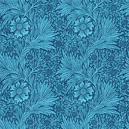 Morris & Co 216954 Queen Square Marigold Navy - tapeta w aksamitkę