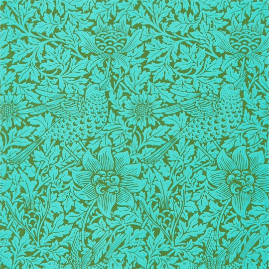 Morris & Co 216958 Queen Square Bird & Anemone - tapeta w ptaki i kwiaty