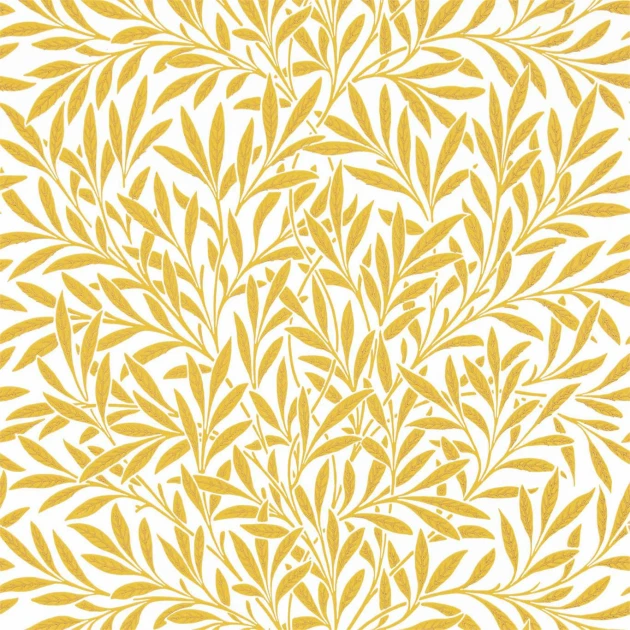 Morris & Co 216963 Queen Square Willow Yellow - tapeta z wierzbą