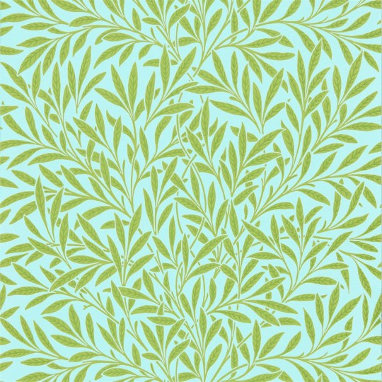 Morris & Co 216964 Queen Square Willow Sky/Leaf Green - tapeta z wierzbą