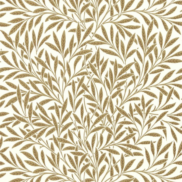 Morris & Co 216965 Queen Square Willow Cream/Brown - tapeta z wierzbą
