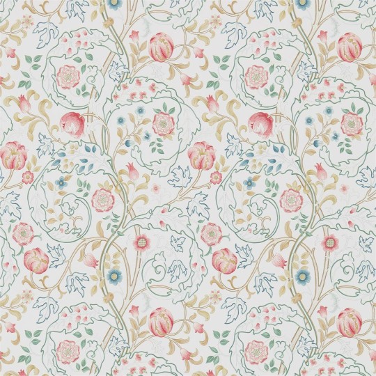 Morris & Co 216839 Compilation Mary Isobel Pink/Ivory - tapeta roślinna z kwiatem akantu