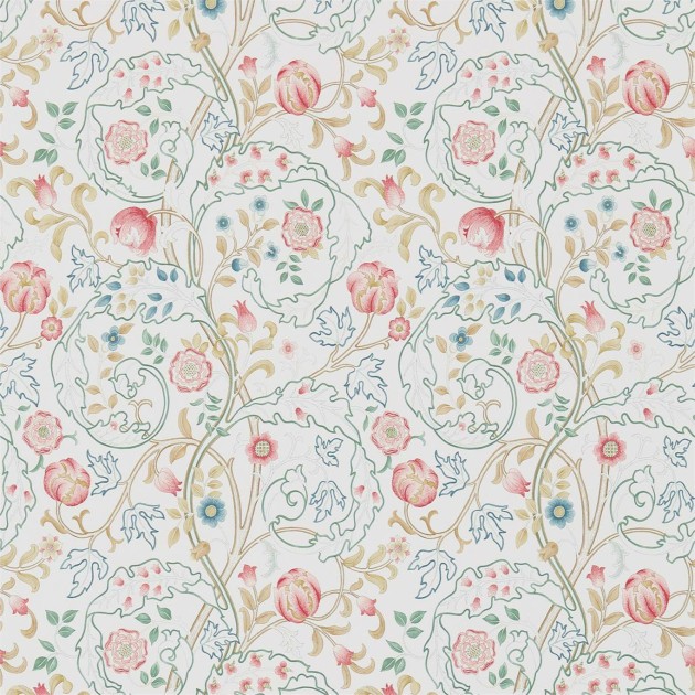 Morris & Co 216839 Compilation Mary Isobel Pink/Ivory - tapeta roślinna z kwiatem akantu