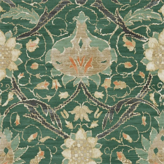 Morris & Co 216862 Compilation Montreal Forest/Teal - tapeta - tapeta z ornamentem roślinnym