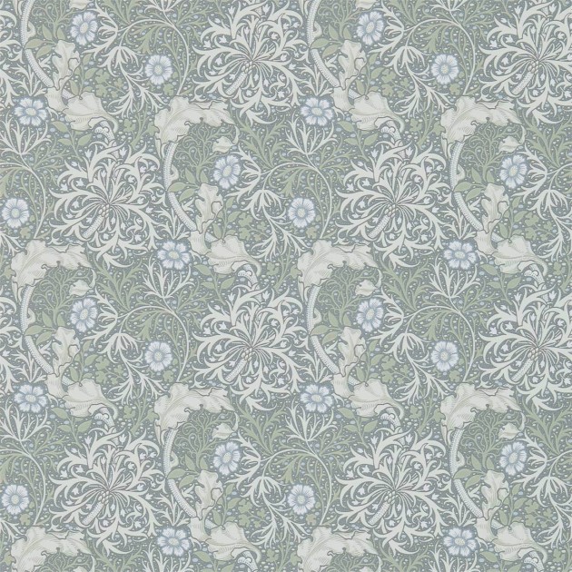 Morris & Co 216825 Compilation Seaweed Silver/Ecru - tapeta roślinna