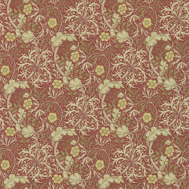 Morris & Co 216846 Compilation Seaweed Red/Gold - tapeta roślinna