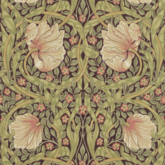 Morris & Co 216852 Compilation Pimpernel Bullrush/Russet - tapeta w kwiaty