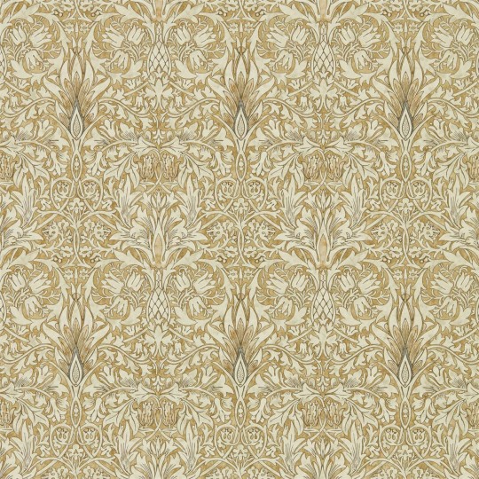 Morris & Co 216828 Compilation Snakeshead Gold/Linen - tapeta roślinna