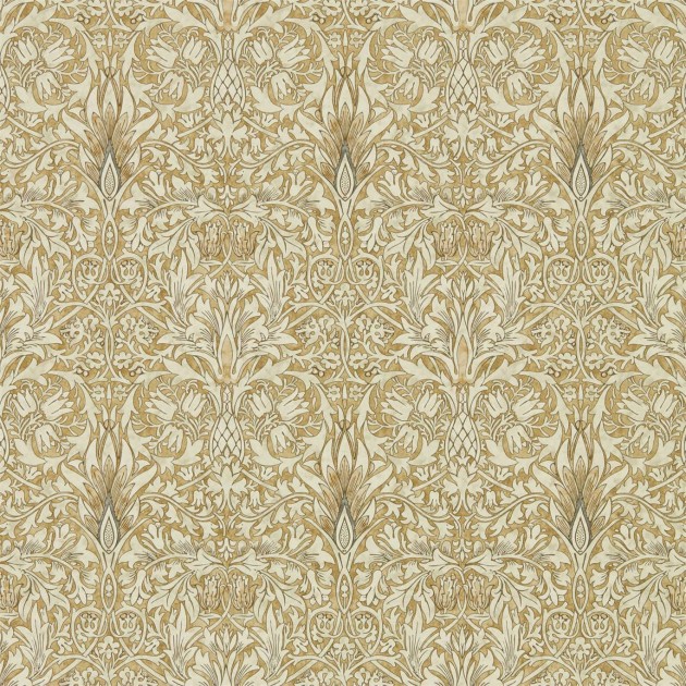 Morris & Co 216828 Compilation Snakeshead Gold/Linen - tapeta roślinna