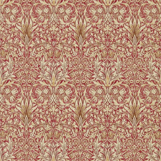 Morris & Co 216847 Compilation Snakeshead Madder/Gold - tapeta roślinna