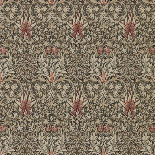 Morris & Co 216870 Compilation Snakeshead Charcoal/Spice - tapeta roślinna
