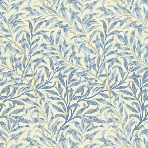 Morris & Co 216807 Compilation Willow Bough Blue - tapeta z wierzbą