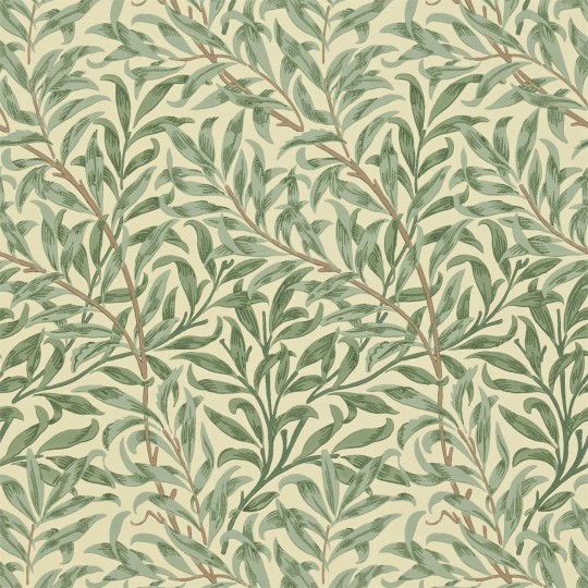 Morris & Co 216866 Compilation Willow Bough Green - tapeta z wierzbą