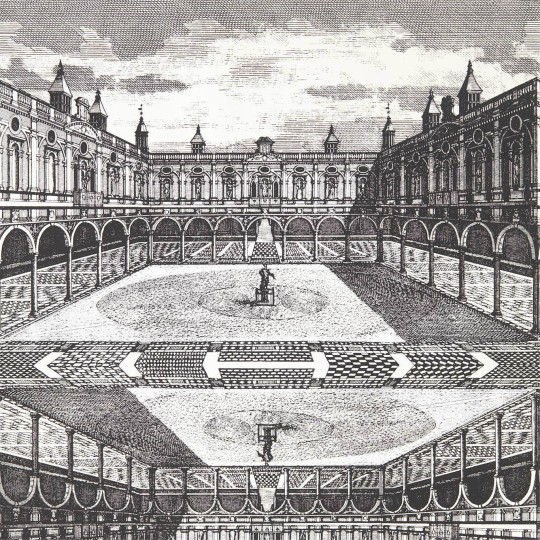 Zoffany 312972 Palladio Royal Exchange Snow/Architects White - tapeta z placem królewskim