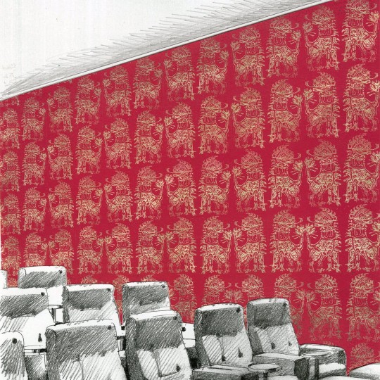 Zoffany 312978 Palladio Sicilian Lion Cinnabar/Bronze- tapeta z lwem
