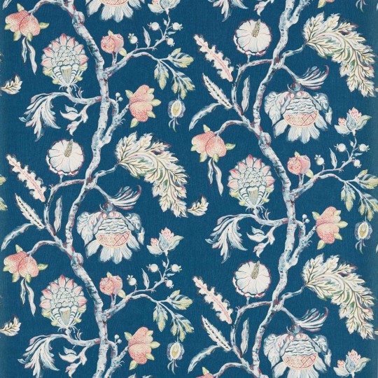 Zoffany 312986 Kensington Walk Copes Trail Como Blue - tapeta w kwiaty