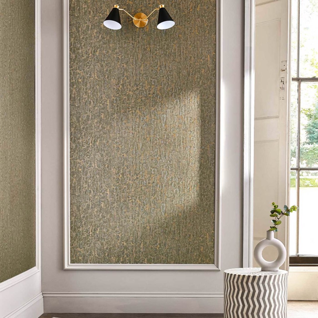 Zoffany 312992 Kensington Walk Moresque Glaze Antique Bronze - tapeta marmurowa