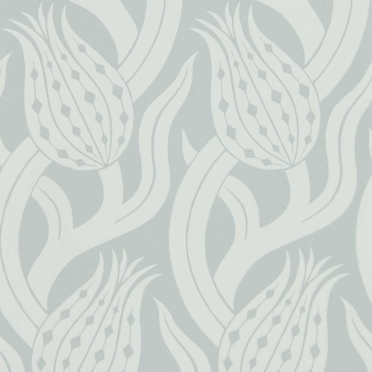 Zoffany 312995 Kensington Walk Persian Tulip Quartz Grey - tapeta w kwiaty tulipana