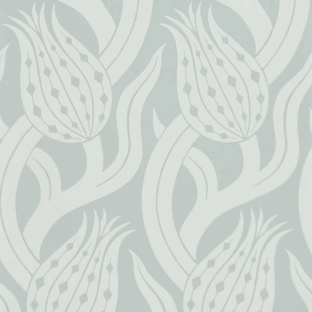 Zoffany 312995 Kensington Walk Persian Tulip Quartz Grey - tapeta w kwiaty tulipana